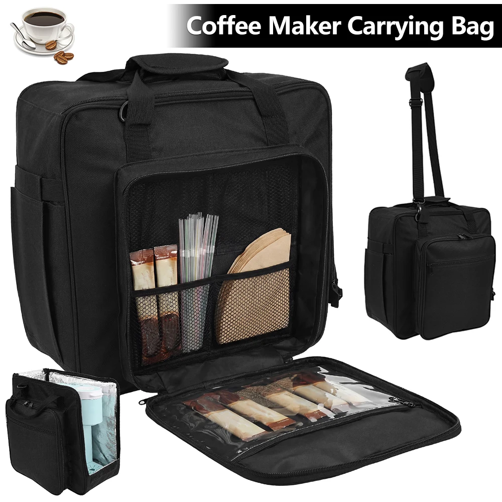 Coffee Equipment Bag - Reise-Kaffeemaschinen-Tragetasche Oxford Wasserdichte Kaffeebrüher-Aufbewahrungstasche mit Abnehmbarem